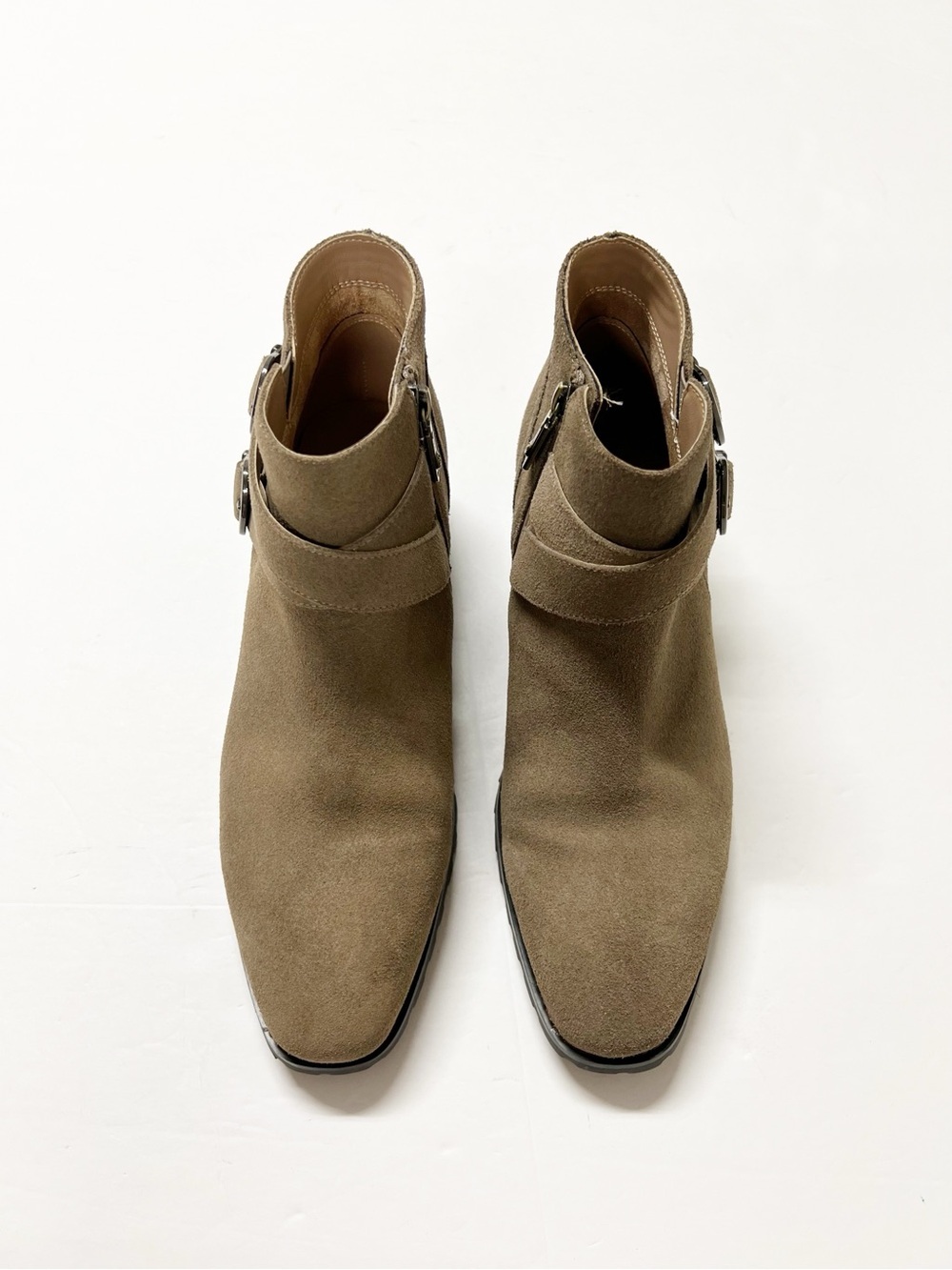 Blondo Womens Taupe Suede Buckle Strap Shanna Ankle Bootie Size 11M - Picture 2 of 8